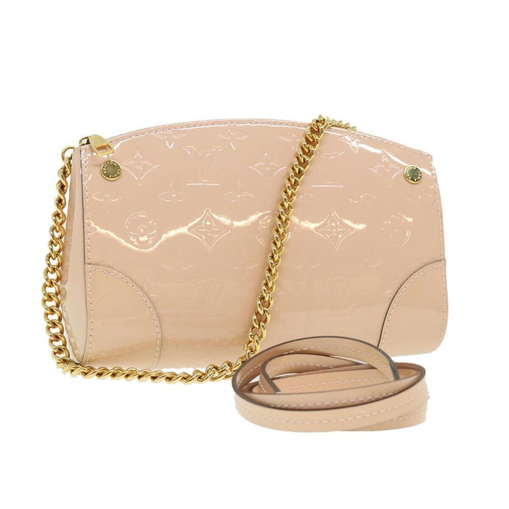Louis Vuitton Santa Monica Vernis Pink Crossbody Bag Chain Clutch Monogram
